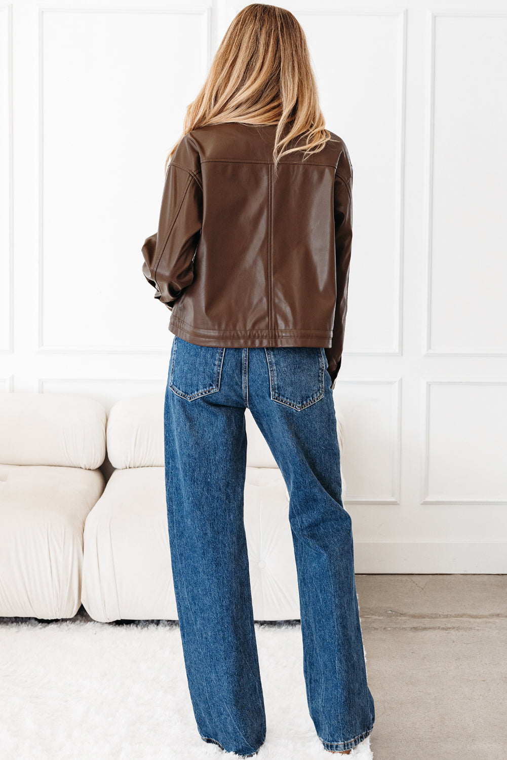 Mila Drawstring Hem Leather Jacket