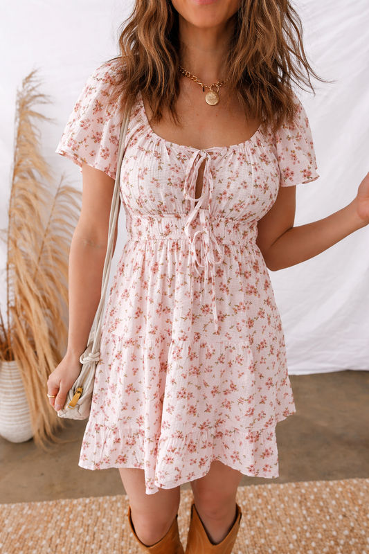 Amari Ruffled Floral Mini Dress