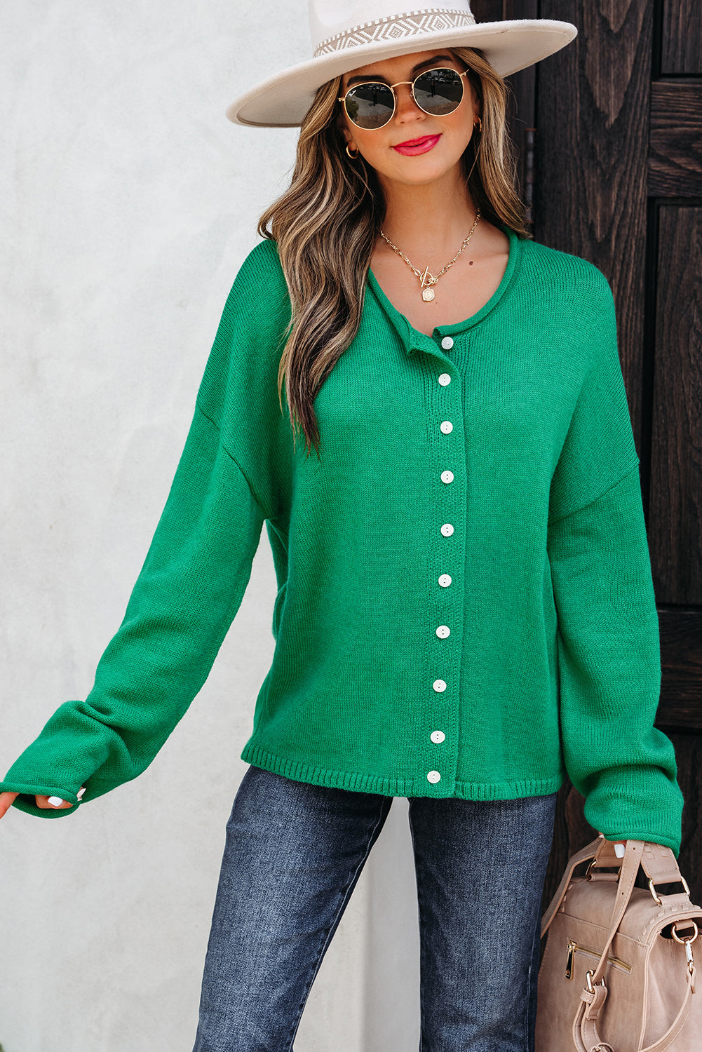 Evatyn Knit Drop Shoulder Sweater