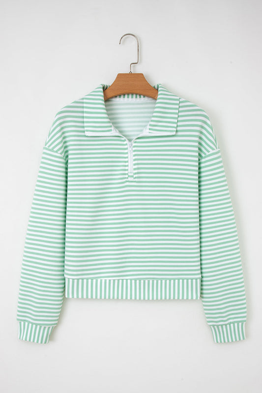 Reign Zip Collar Pullover Long Sleeve Top