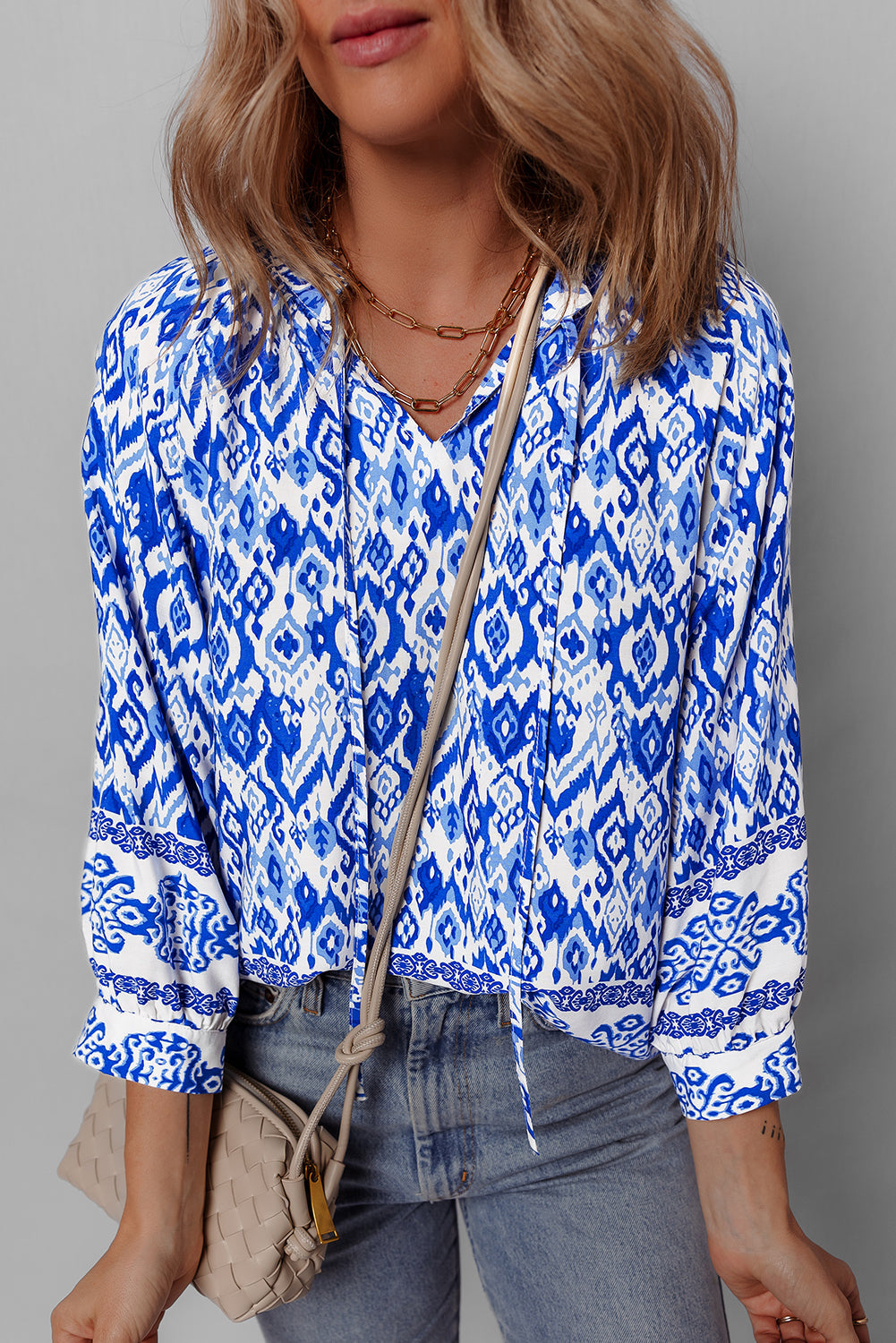 Anne 4 Sleeve Tied Blouse