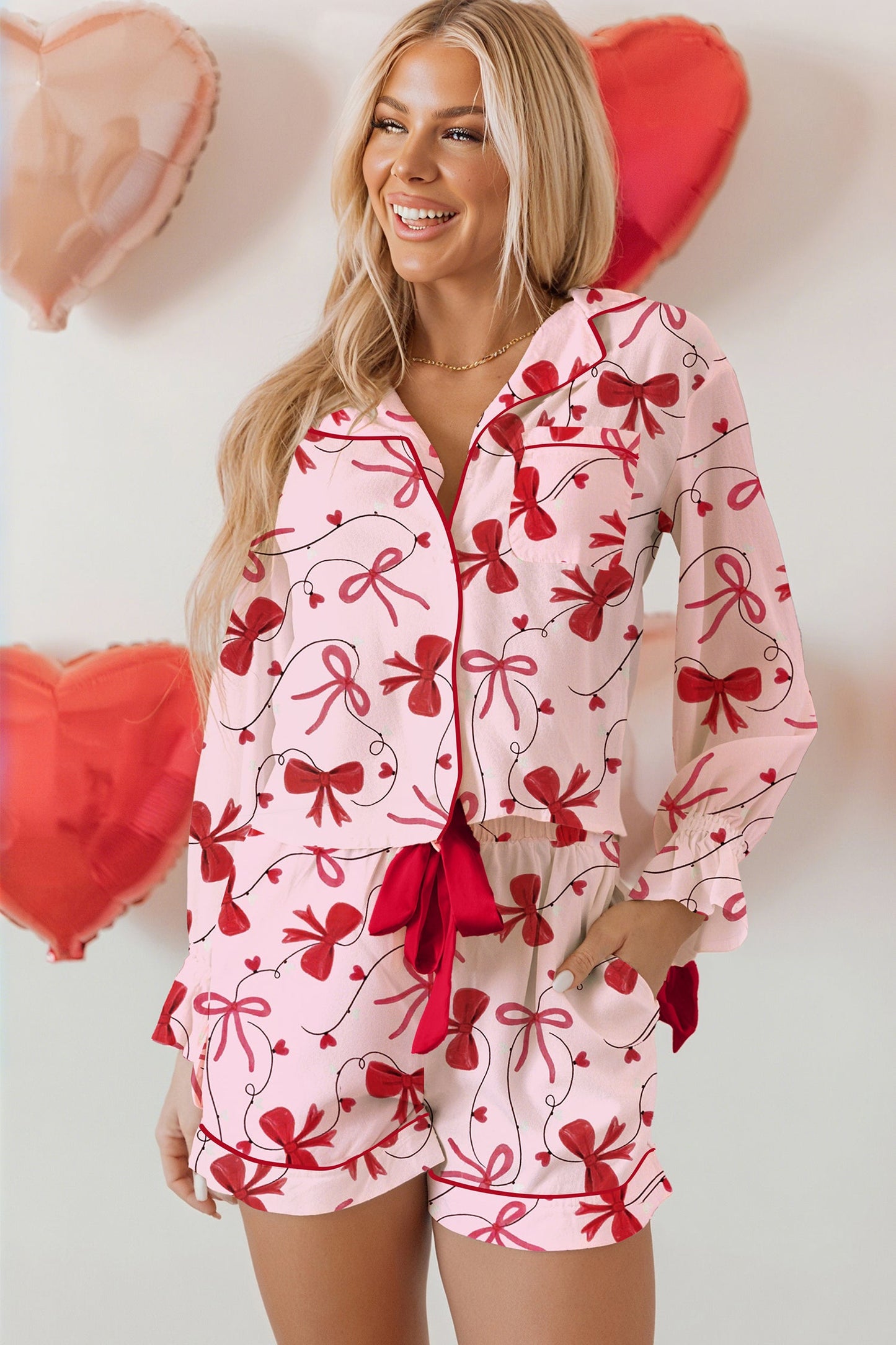 Laurel Pcs Pajama Set Long Sleeve Top