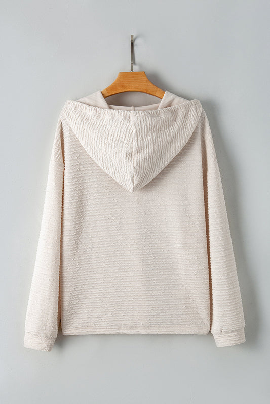 Madison Textured Drawstring Henley Hoodie