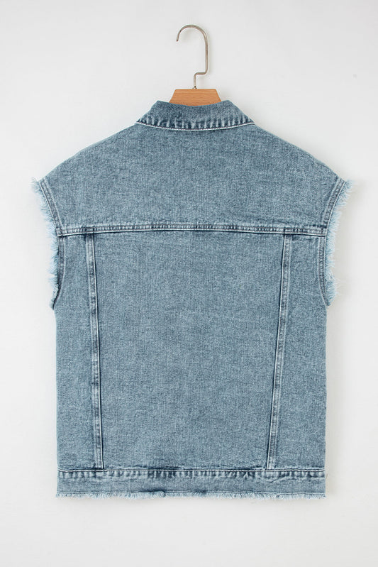 Evelyn Flap Frayed Detail Vest