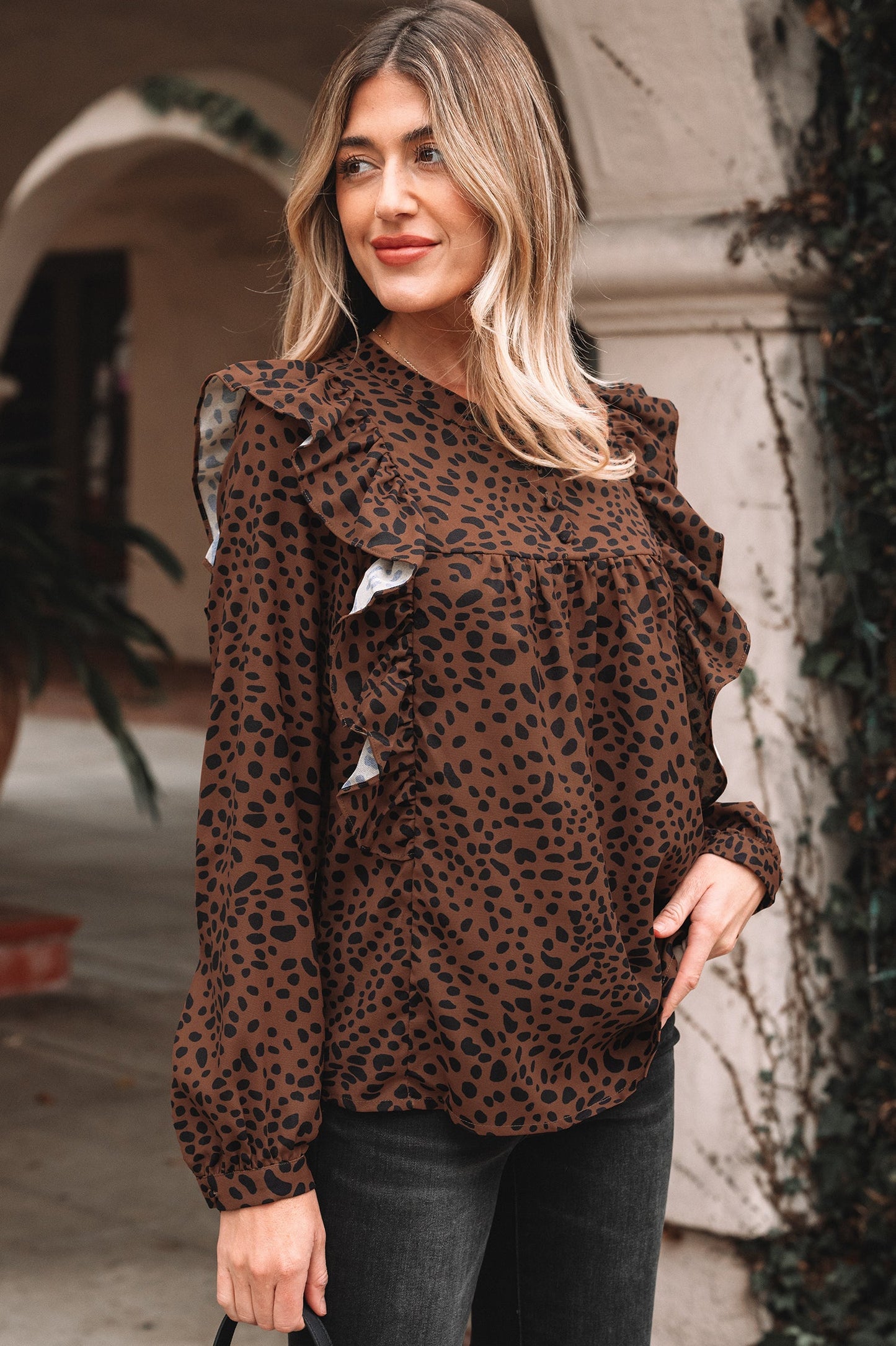 Collins Ruffled Puff Sleeve Blouse
