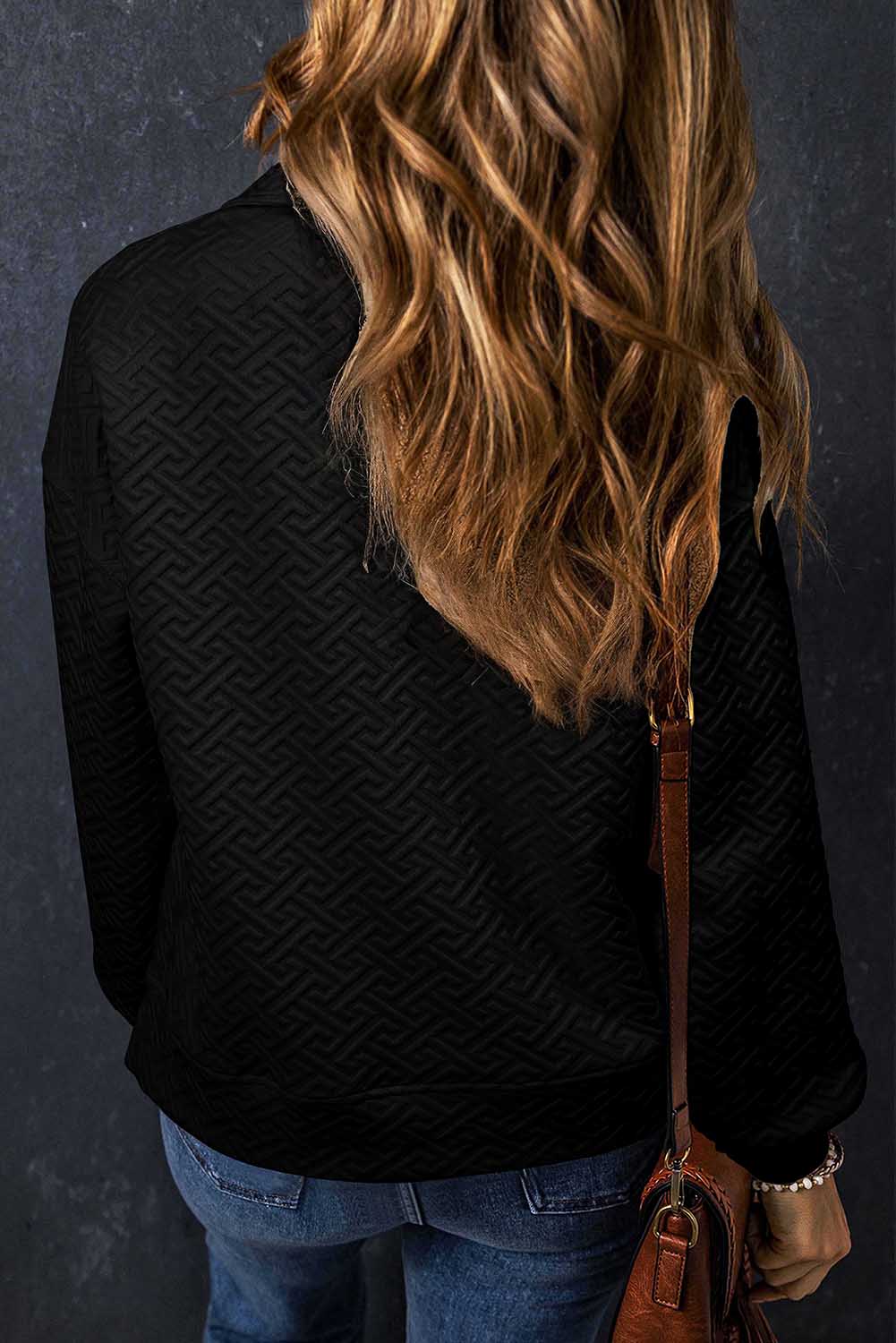 Saige Half Zipper Collared Sweatshirt