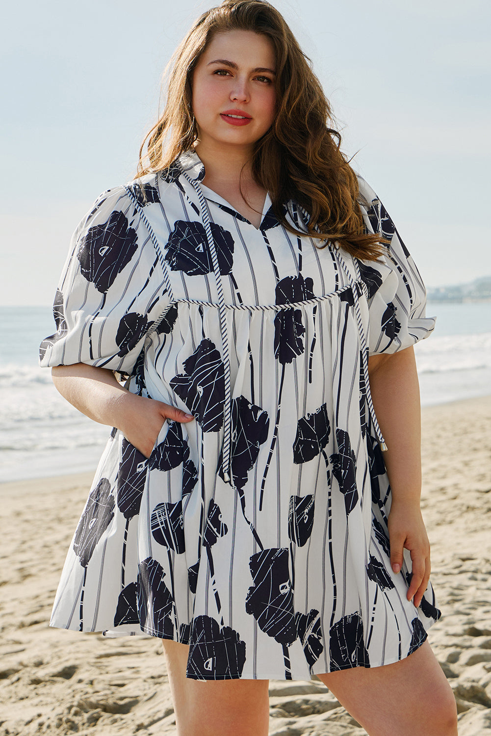 Alexa Lace Up Mini PLUS Dress