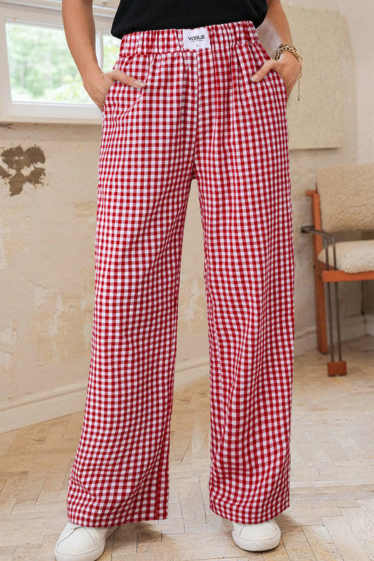 Laura Plaid Casual Loose Trousers