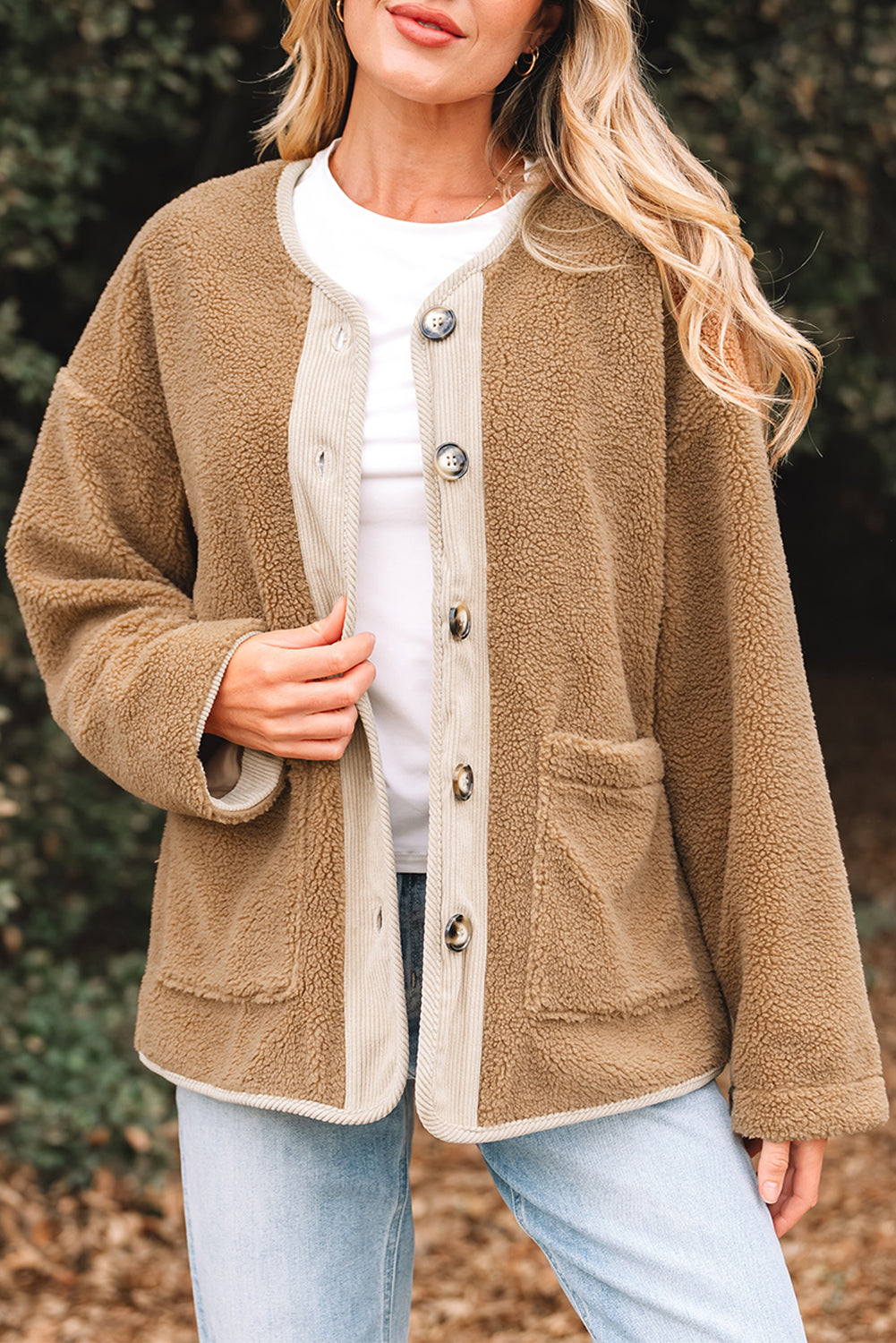 Lilisha Corduroy Edge Patchwork Jacket