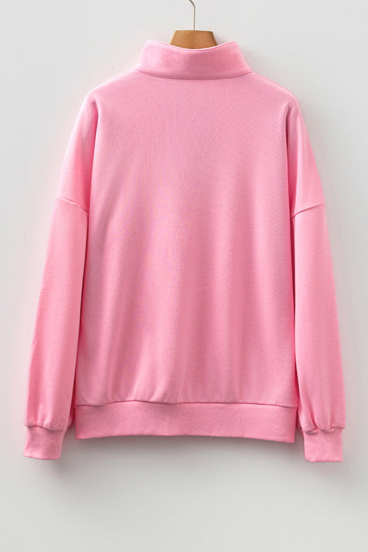Felitina Patchwork Zip Collar Pullover