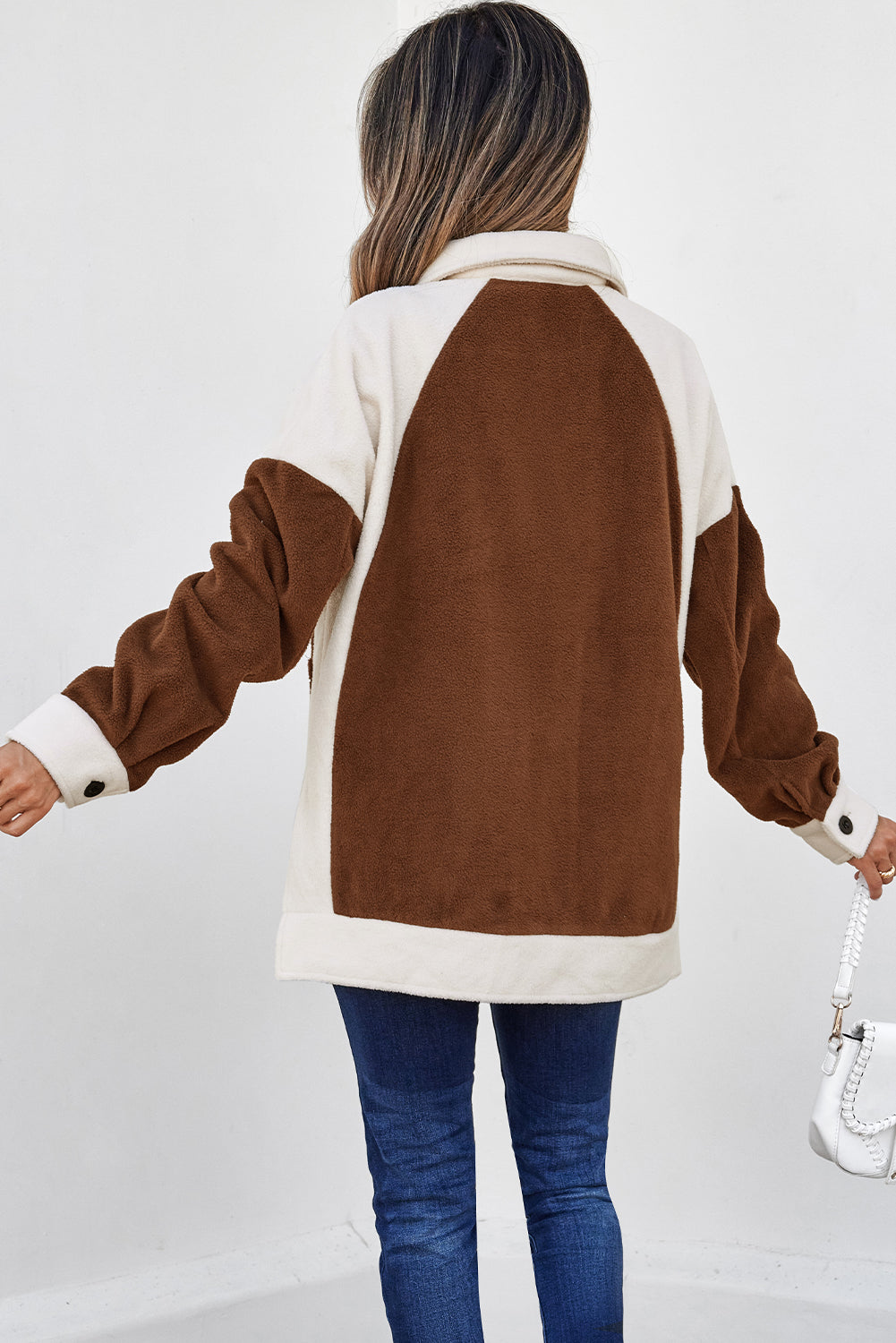 Alia Patchwork Down Fleece Shacket