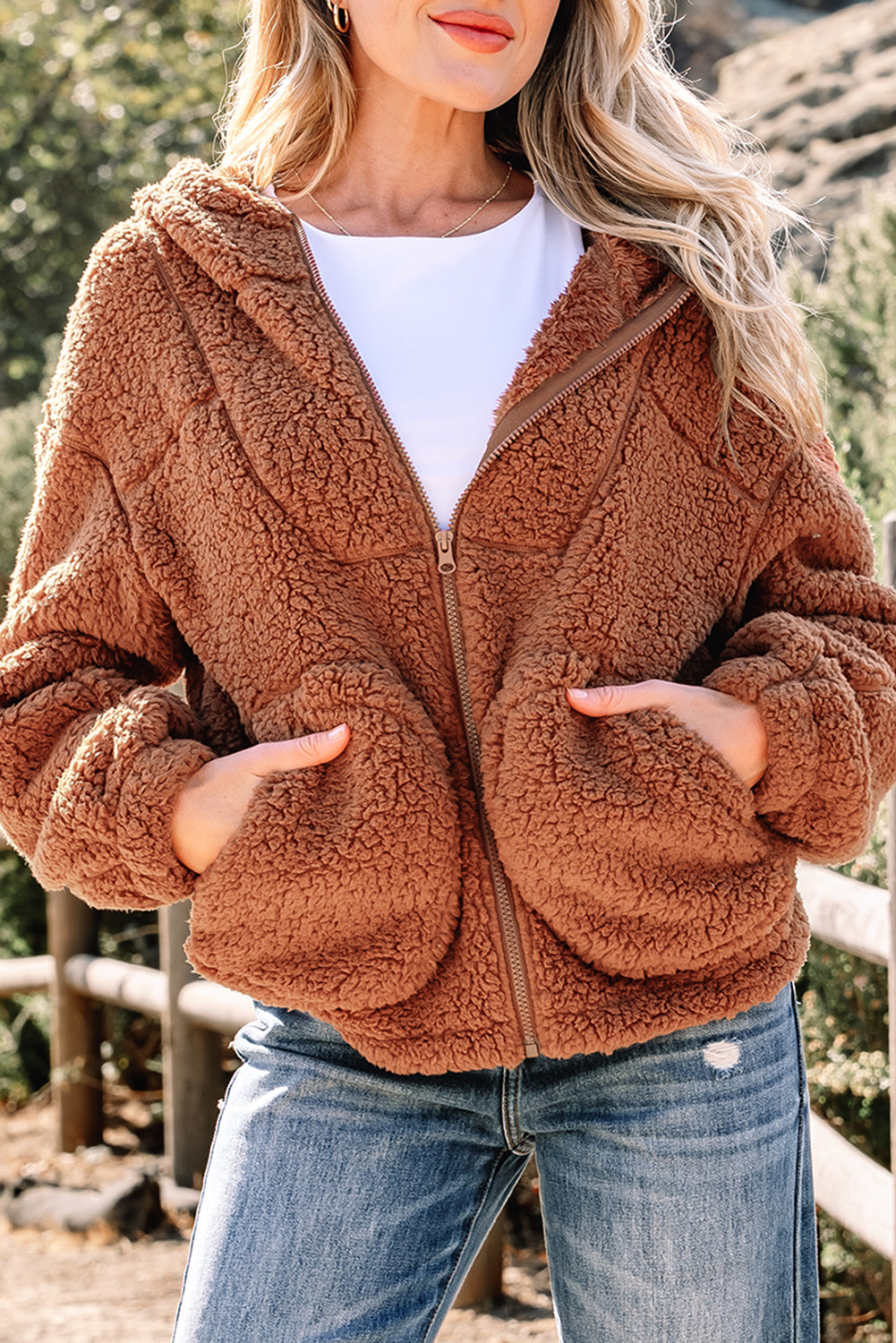Bethany Up Hooded Sherpa Jacket