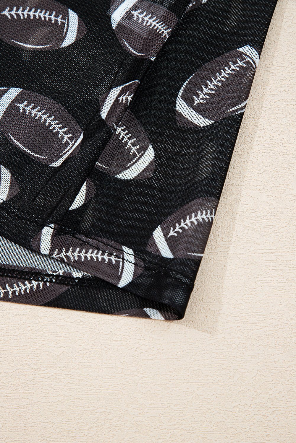 Maci Rugby Mesh Sheer Long Sleeve Top