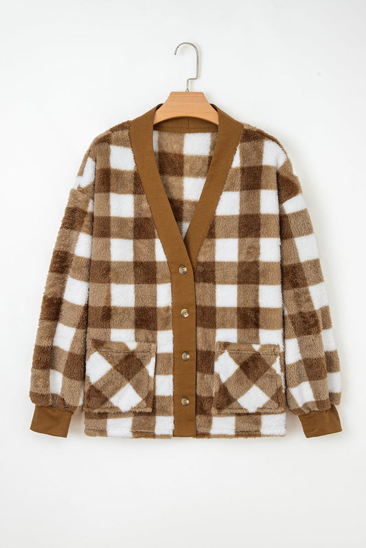 Amora Sherpa Loose Knit Cardigan